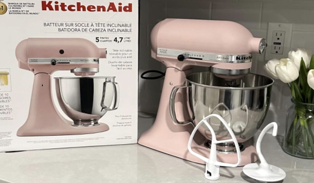 pink KitchenAid mixer 