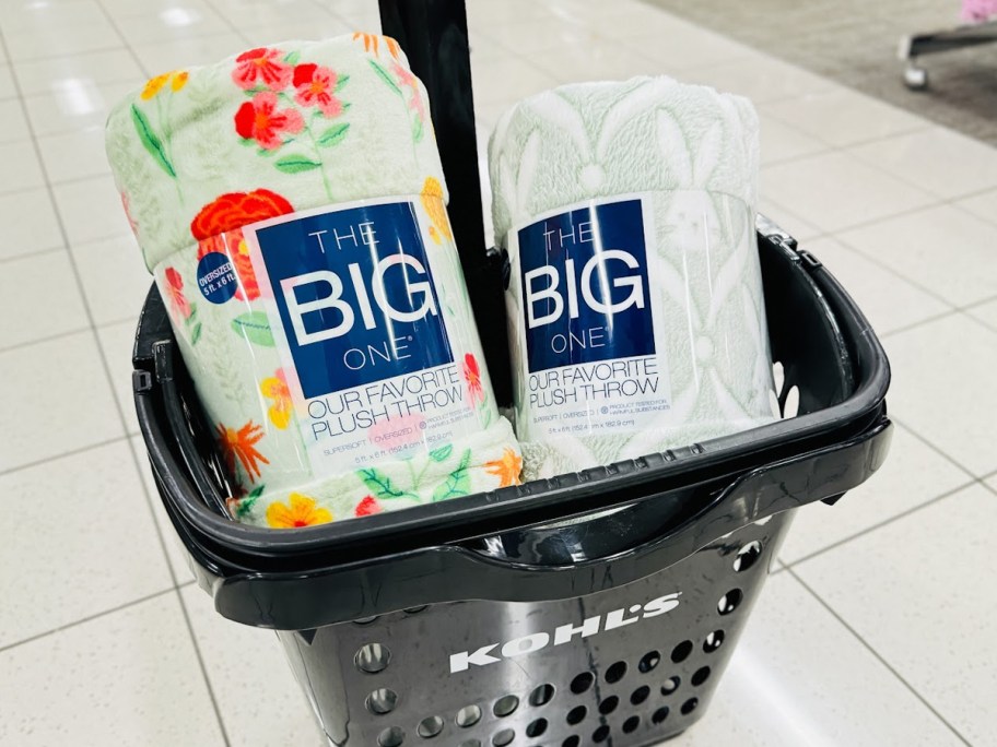 The Big One throw blankets in black Kohls shopping cart