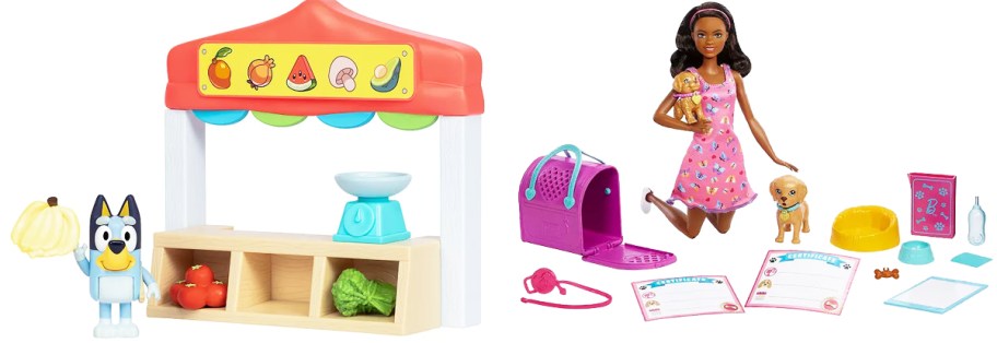 blue and barbie playsets