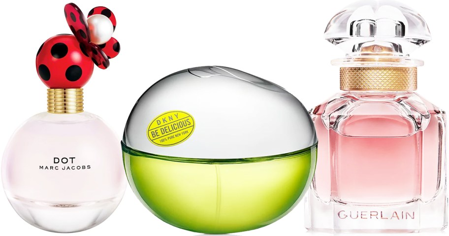 three bottles of perfumes