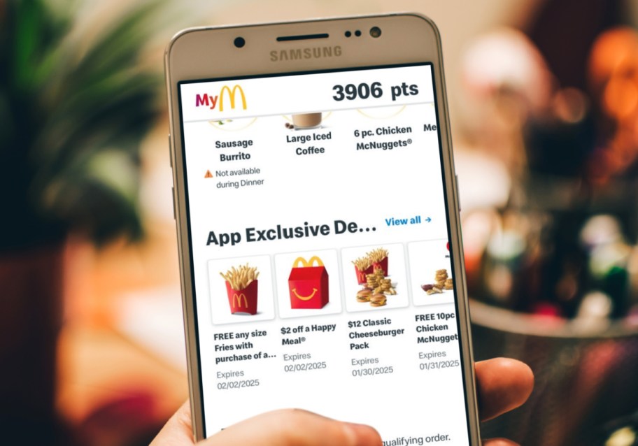 McDonalds Happy Meal Deal shown on the McDonald's App