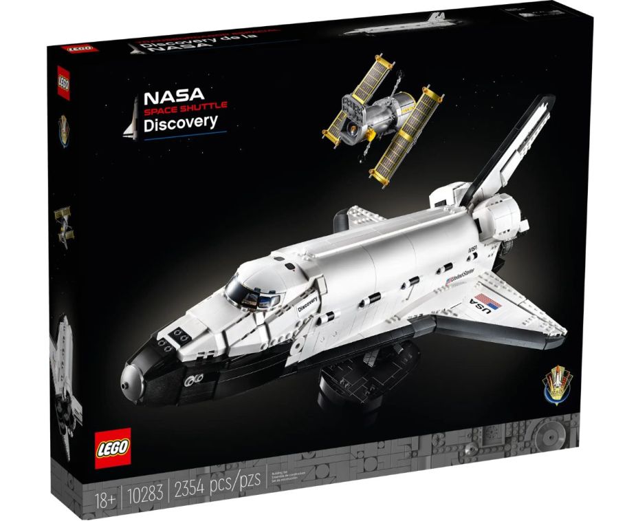 LEGO nasa space shuttle discovery box stock image