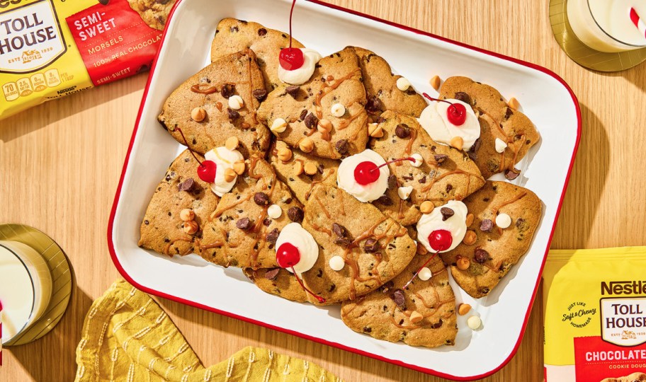 Nestle Tollhouse Cookie Nachos on a platter