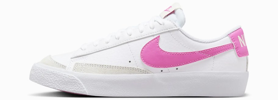 white and pink nike sneaker