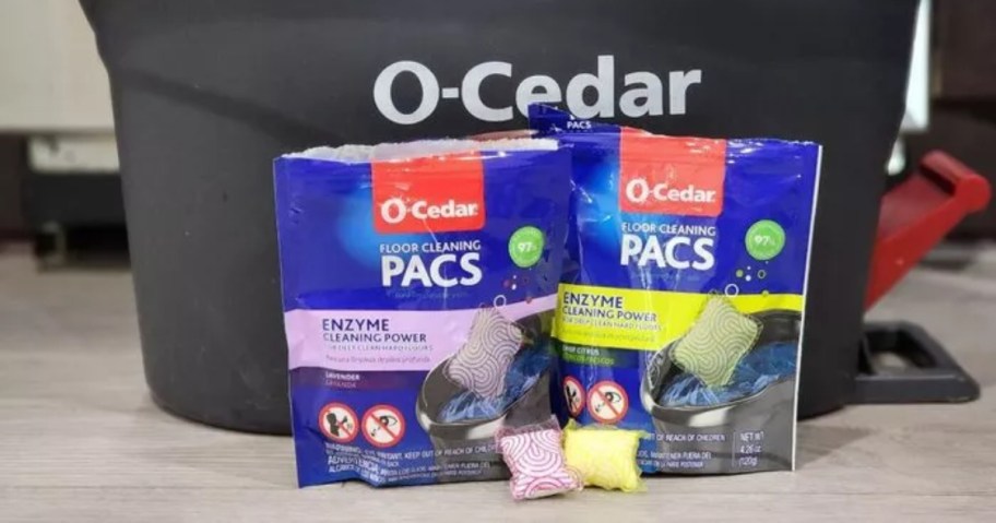 o-cedar pacs hard floor cleaner bags with o-cedar mop bucket