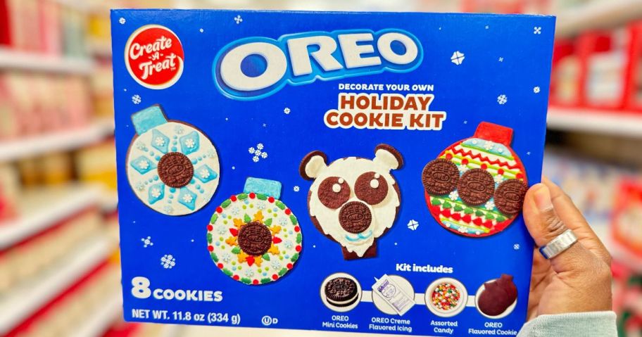 OREO Christmas Ornament Cookie Kit 8-Count in hand in store