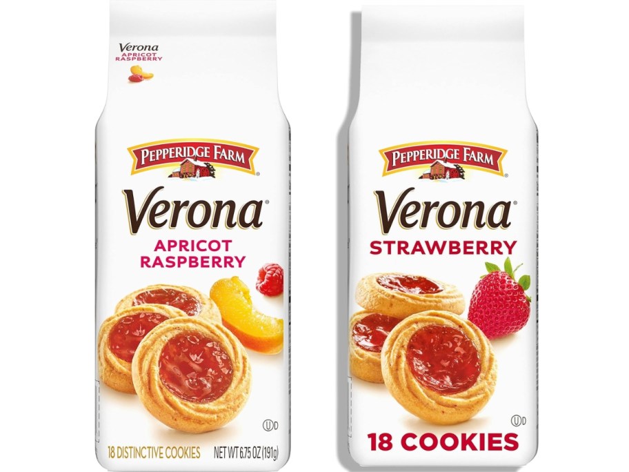 pepperidge farm verona apricot raspberry and strawberry thumbprint cookies