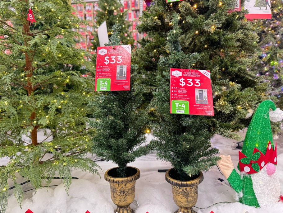 Pre-Lit LED Christmas Tree Porch Decor 2-Piece Set Only $33 on Walmart.online