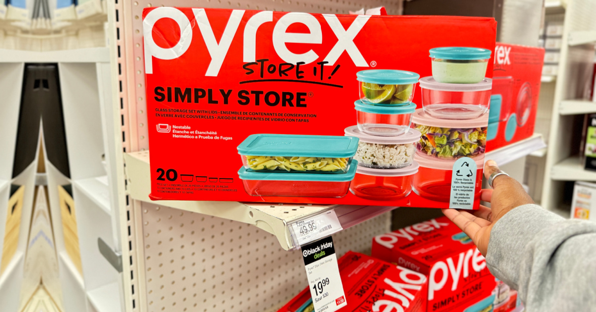 Pyrex 20-Piece Glass Storage Set ONLY $19.99 on Target.online (Reg. $50)