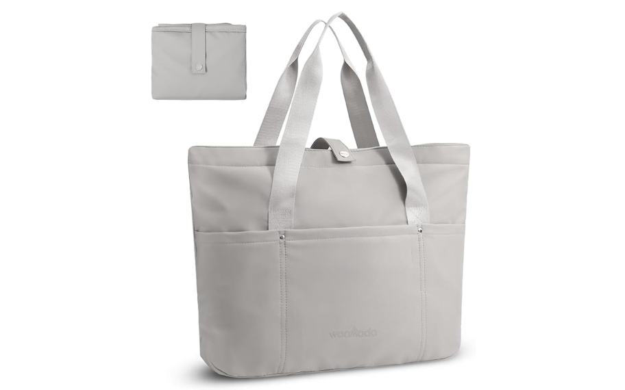 light gray foldable tote bag