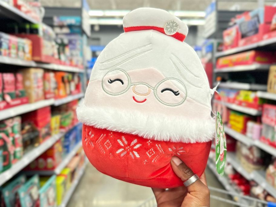 Squishmallows 8" Mrs. Claus in hand in store