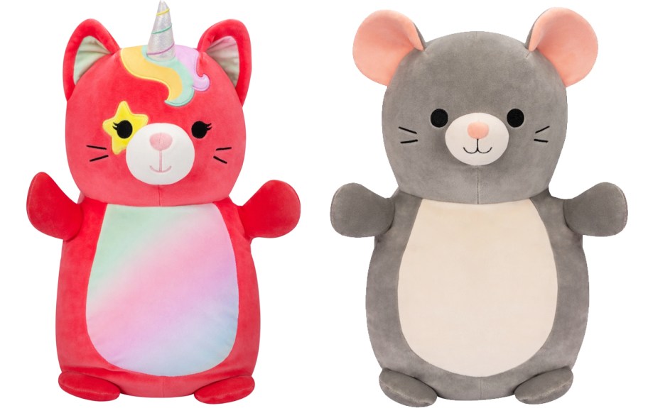 Squishmallows caticorn and mouse plush