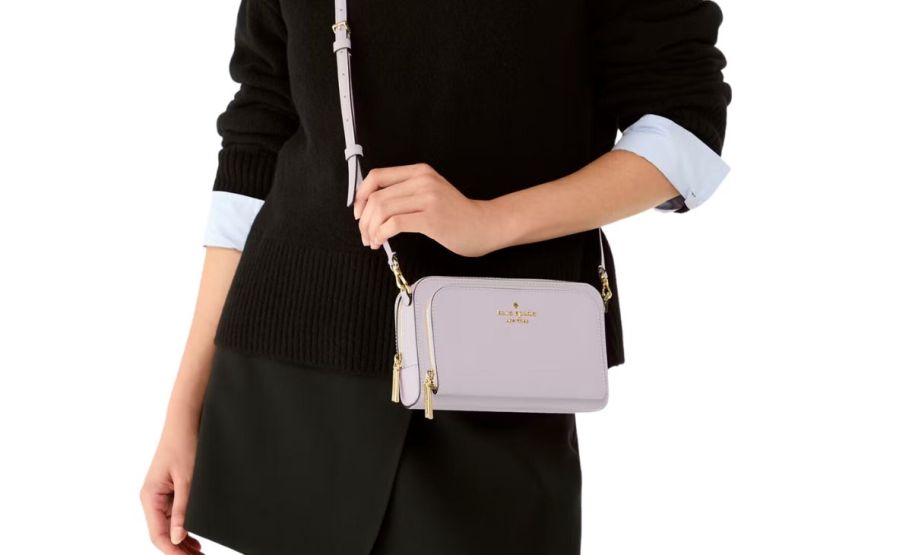 a woman with a small crossbody bag