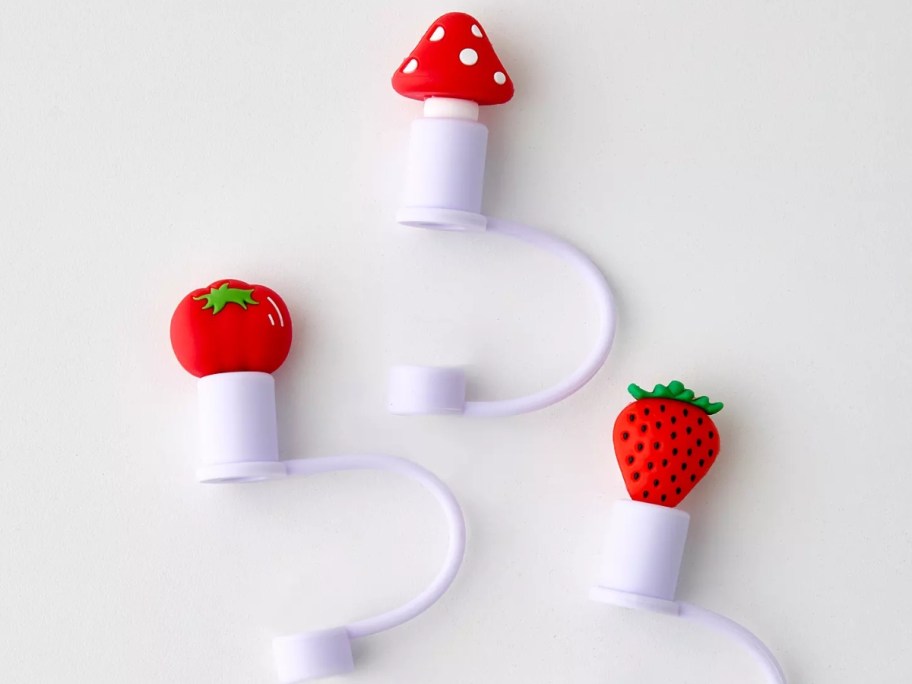 Icon Straw Topper 3-Pack with fruit toppers