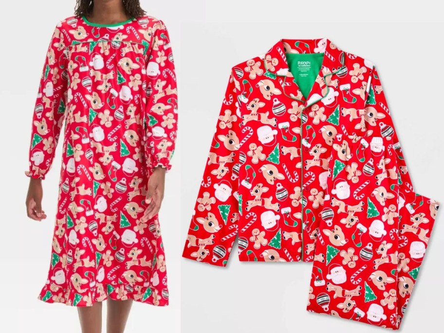 Rudolph the Red-Nosed Reindeer nightgown and pajama set