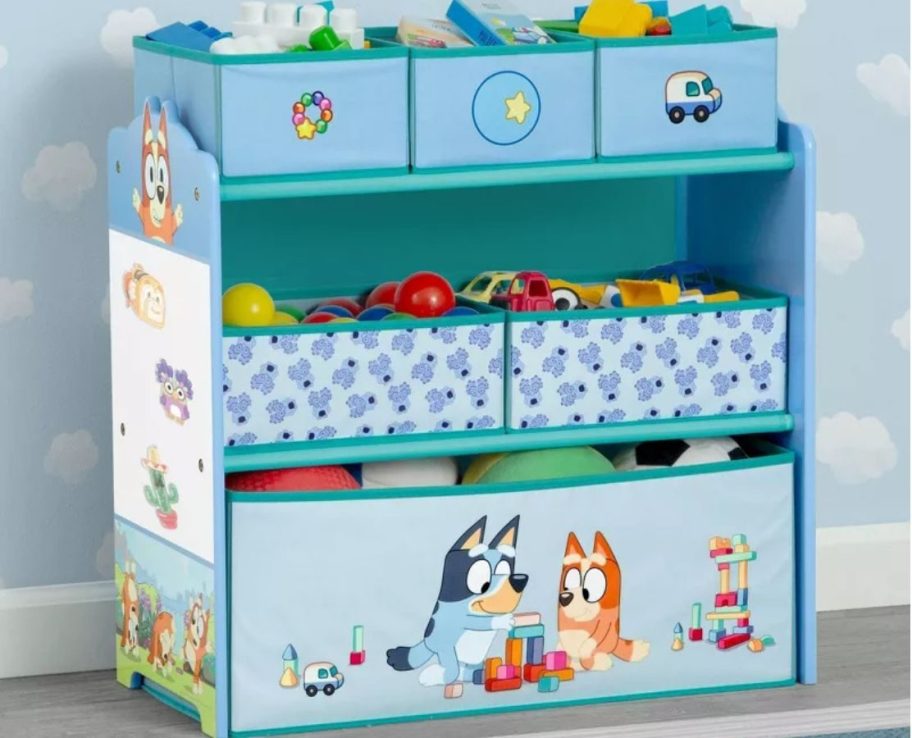 Delta Children Bluey 6 Bin Design & Store Toy Storage Organizer