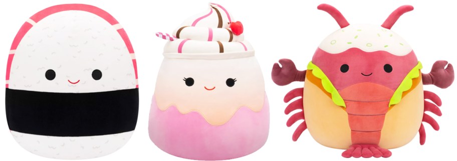 3 food themed Squishmallows plush