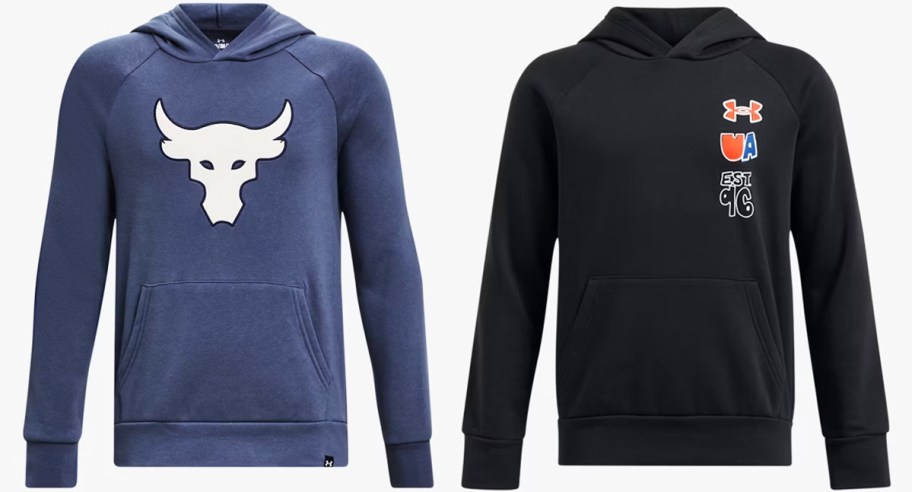 blue and black under armour hoodies