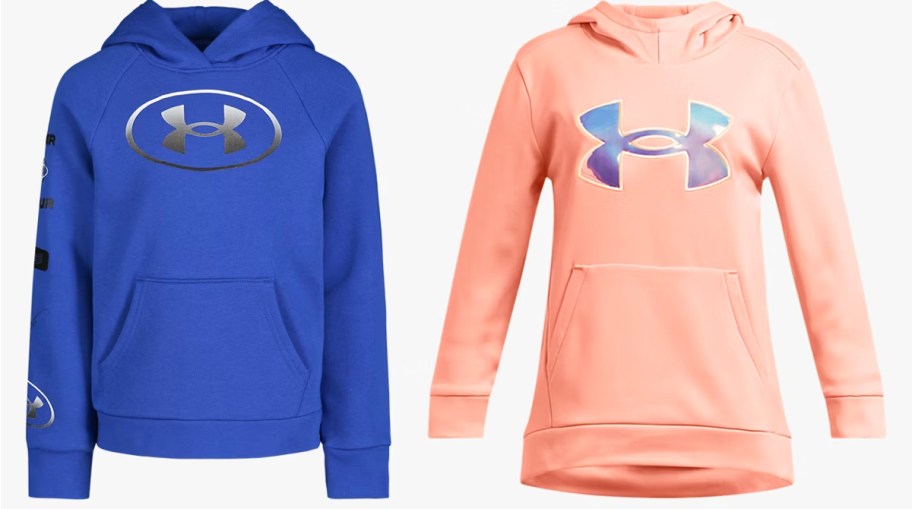 blue and orange under armour hoodies