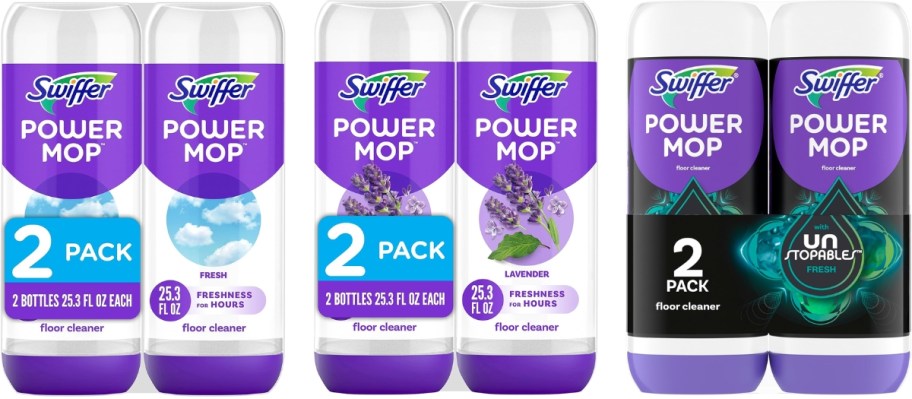 3 sets of Swiffer Powermop refill bottle 2-packs