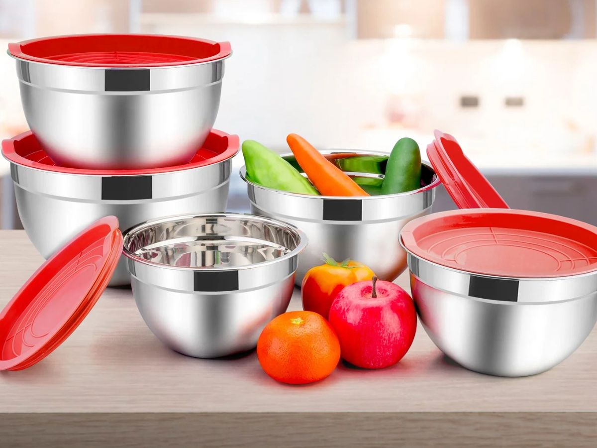 Stainless Steel Nesting Bowls w/ Lids Set Only $17.99 on Walmart.online (Regularly $70)