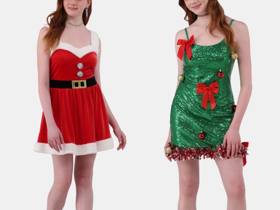 Walmart santa and tinsel dress with bows