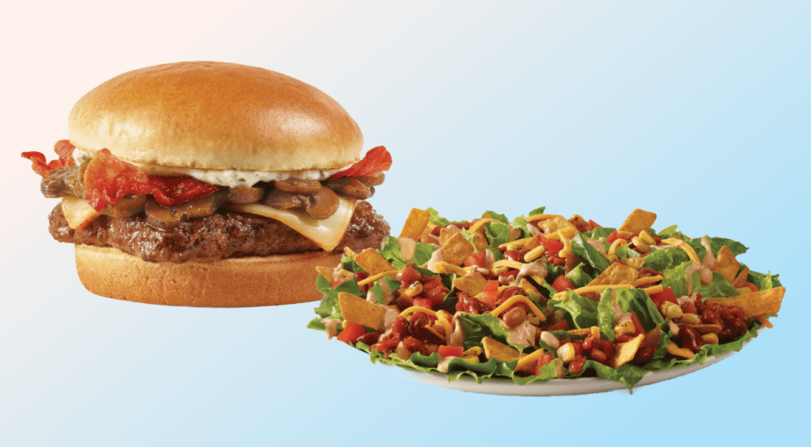 Wendy's Mushroom Burger and Taco Salad