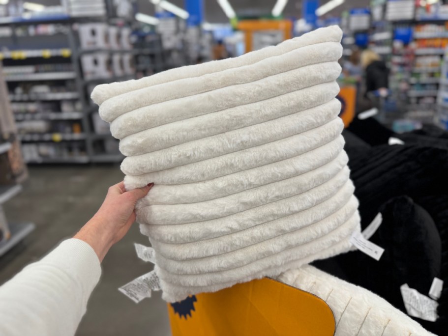 Mainstays Faux Fur Throw Pillow Just $5 at Walmart