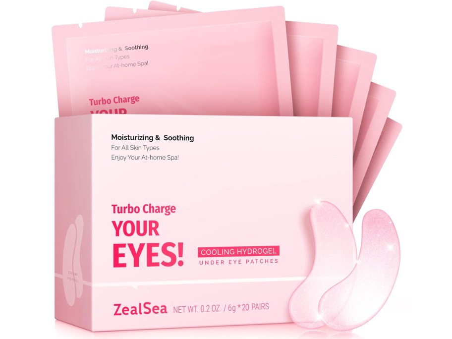 stock image of pink box of eye masks