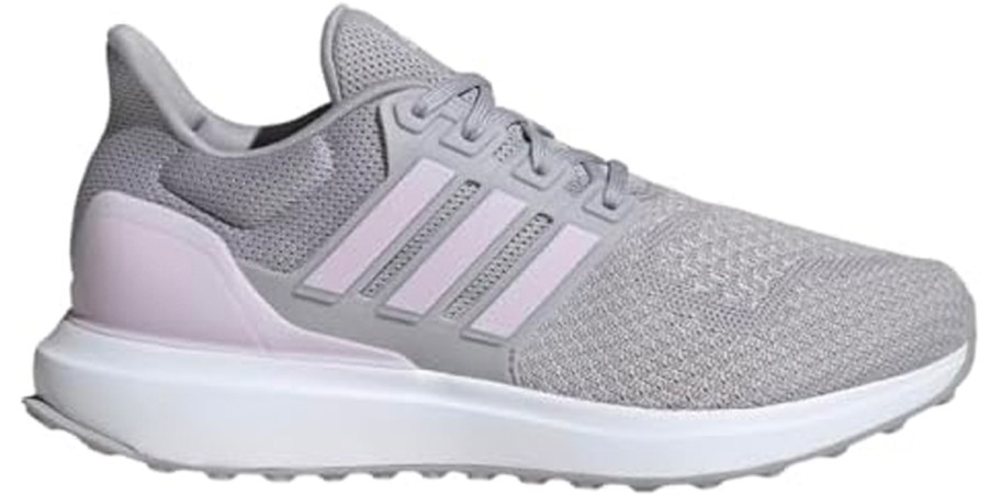 pink and gray adidas shoe