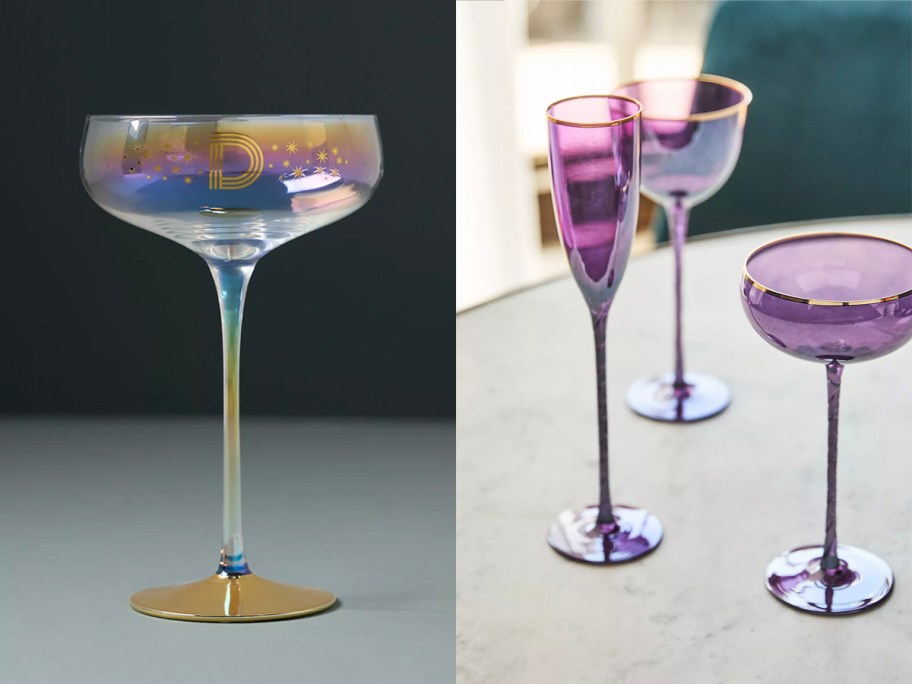 purple glass cups 