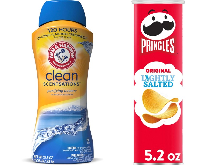 arm and hammer scent boosters and pringles can 