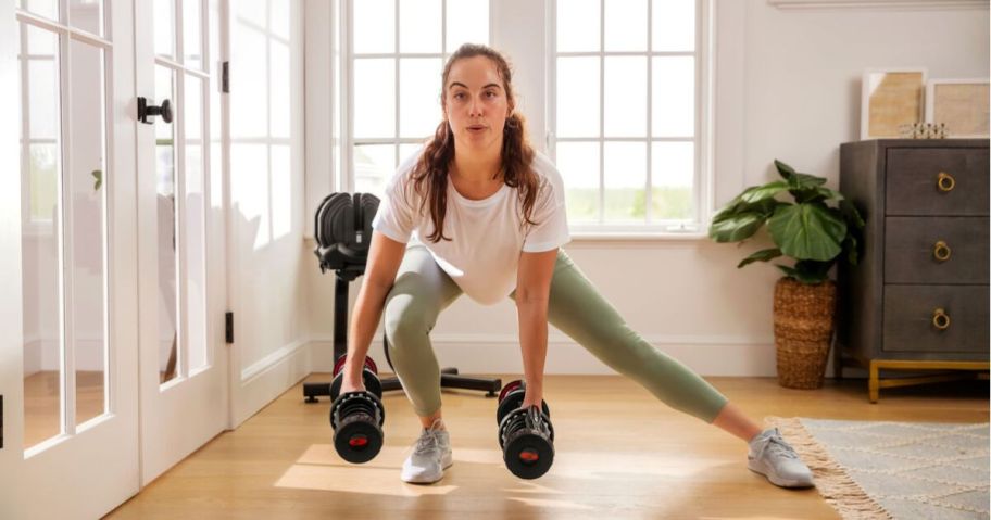 woman using weights