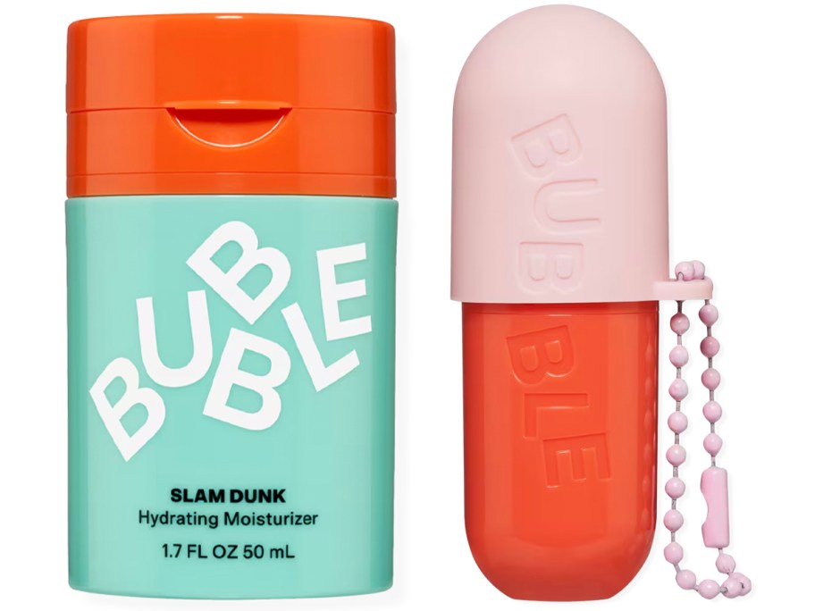 bubble moisturizer and lip balm