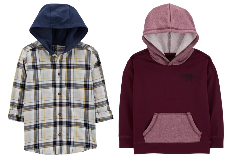 boys plaid hooded shirts