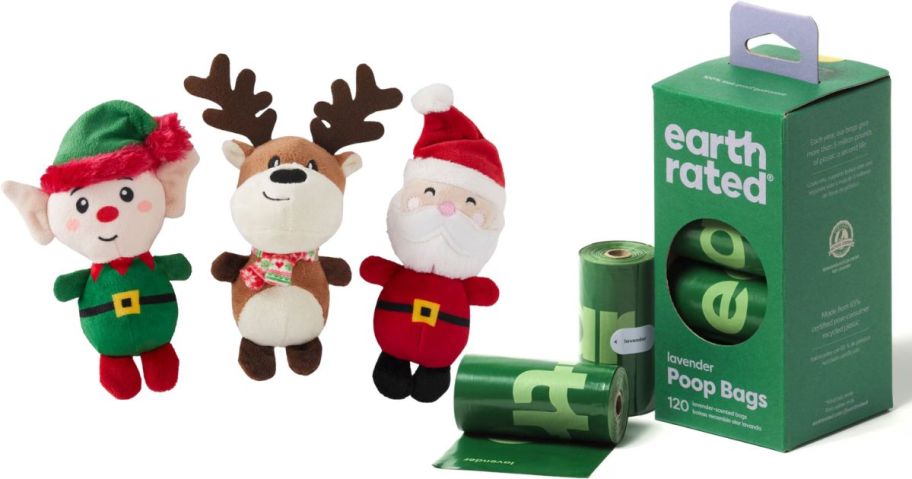 christmas pet toys and earth rated poop bags