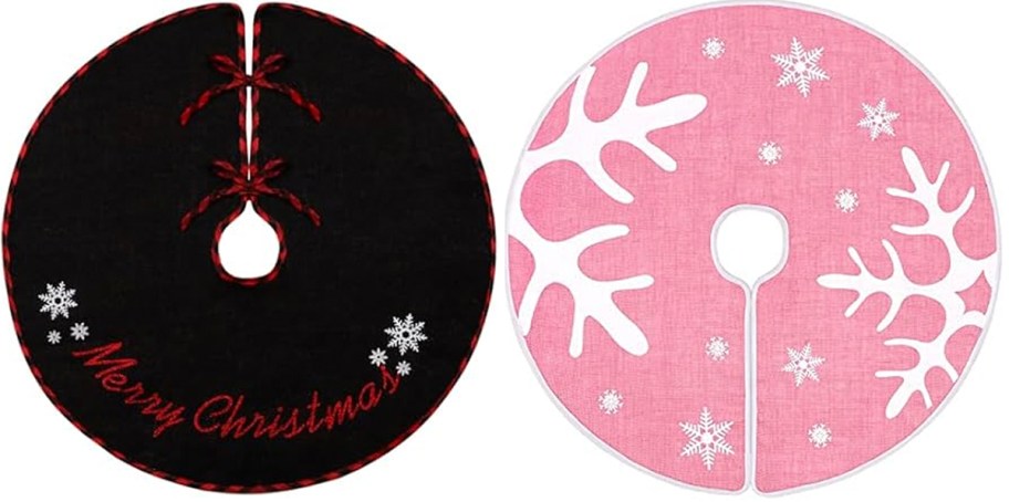 black and pink christmas tree skirts 