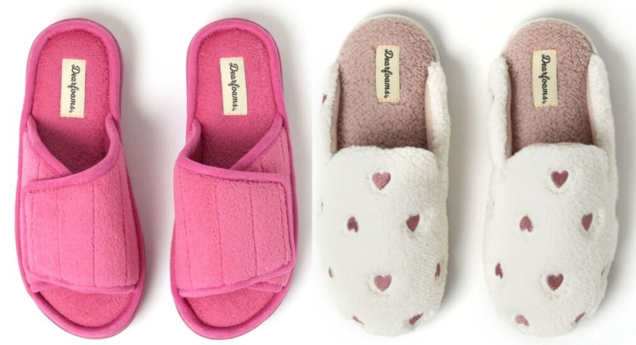 pink slide and heart slippers