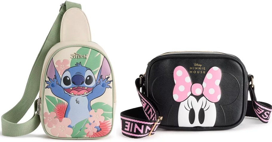disney lilo and stitch and minnie mouse crossbody bags 