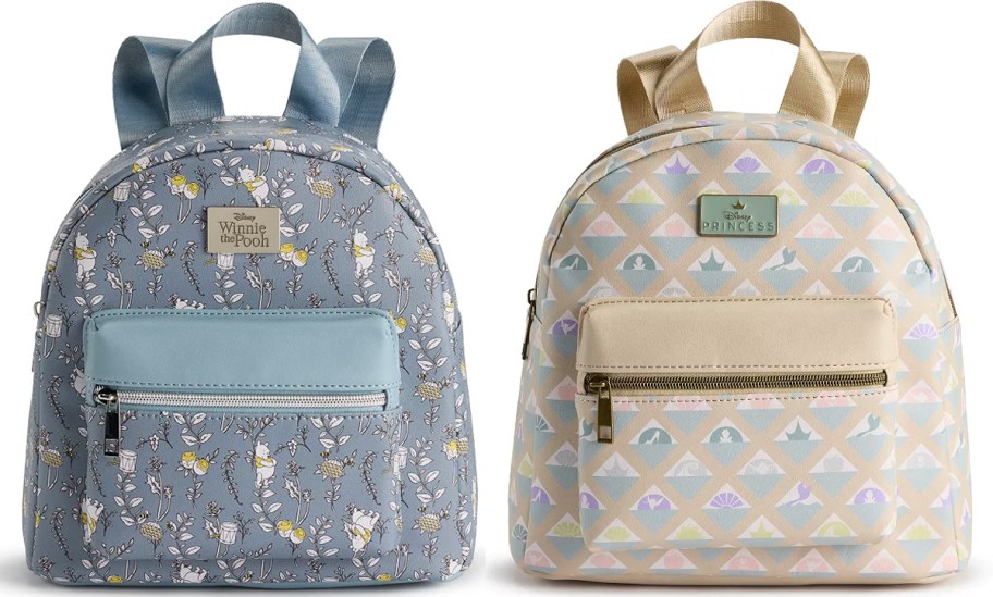 Winnie the pooh and princess mini backpacks