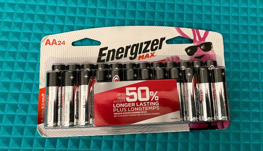 Energizer Max AA Batteries 24-Count on desk