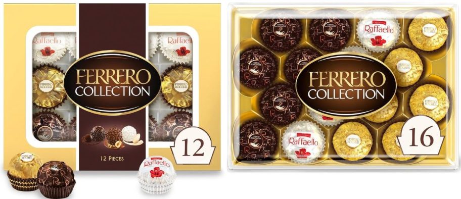 assorted 12 count & 16-count Ferrero Roche gift boxes