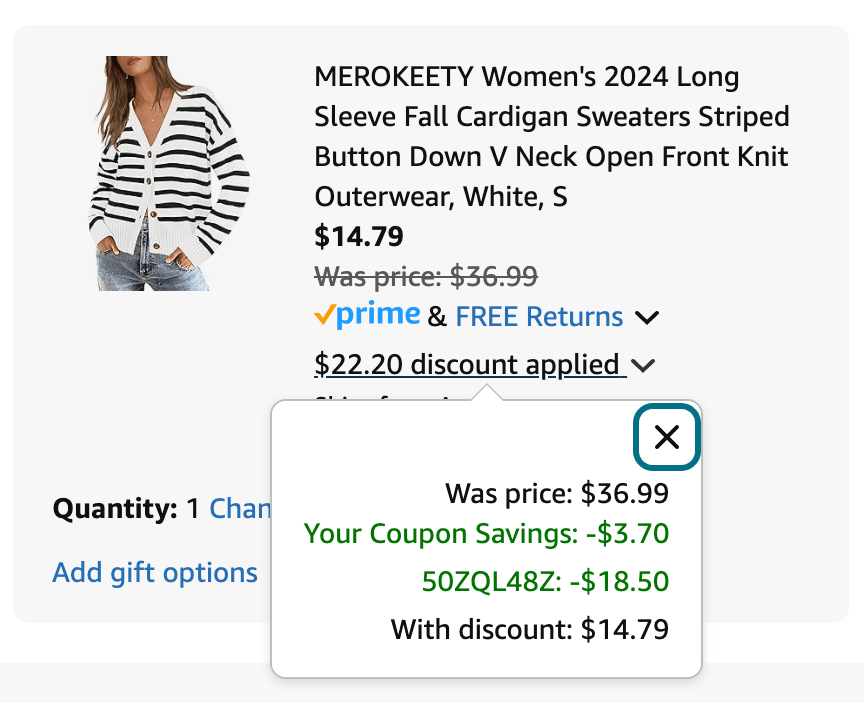 Coupon Amazon discount