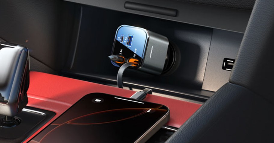 Retractable Car Charger Only $13.99 on Amazon | Charges Apple & Android!