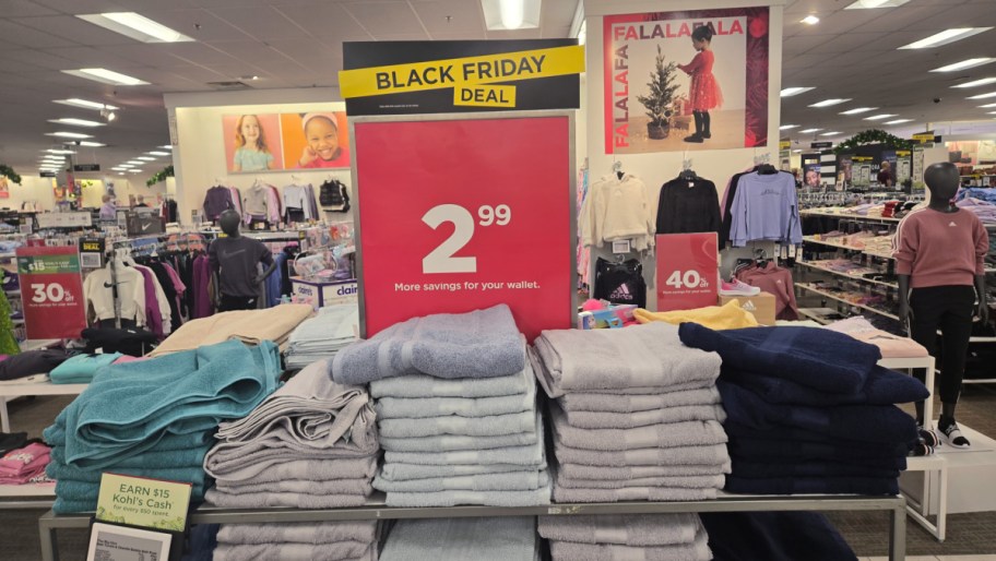 kohls black friday sign with cheap towels