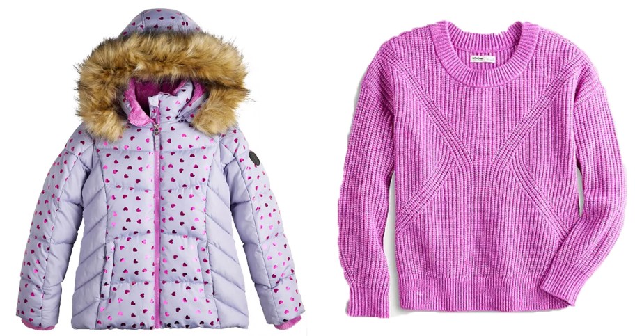 kids madden jacket and pink womens sweater 