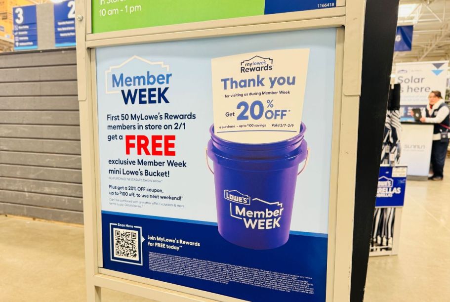 It’s MyLowe’s Rewards Week | FREE Mini Bucket, 20% Off Coupon, & Exclusive Savings for Members