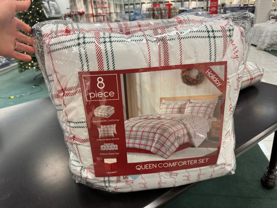 a Christmas plaid onlineforter bed in a bag 