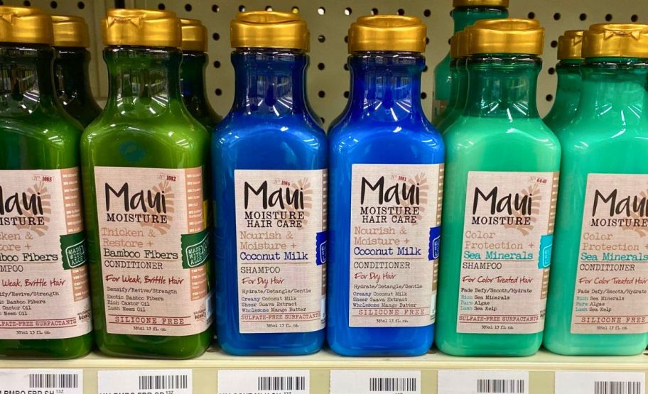 maui moisture hair care on a cvs store shelf