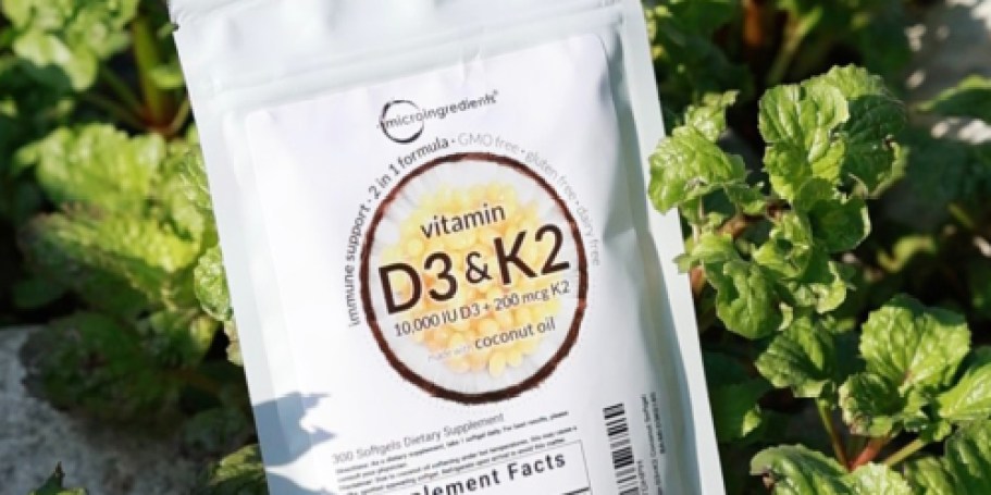 Vitamin D3 & K2 Softgels Just $22 Shipped on Amazon | 300-Day Supply!